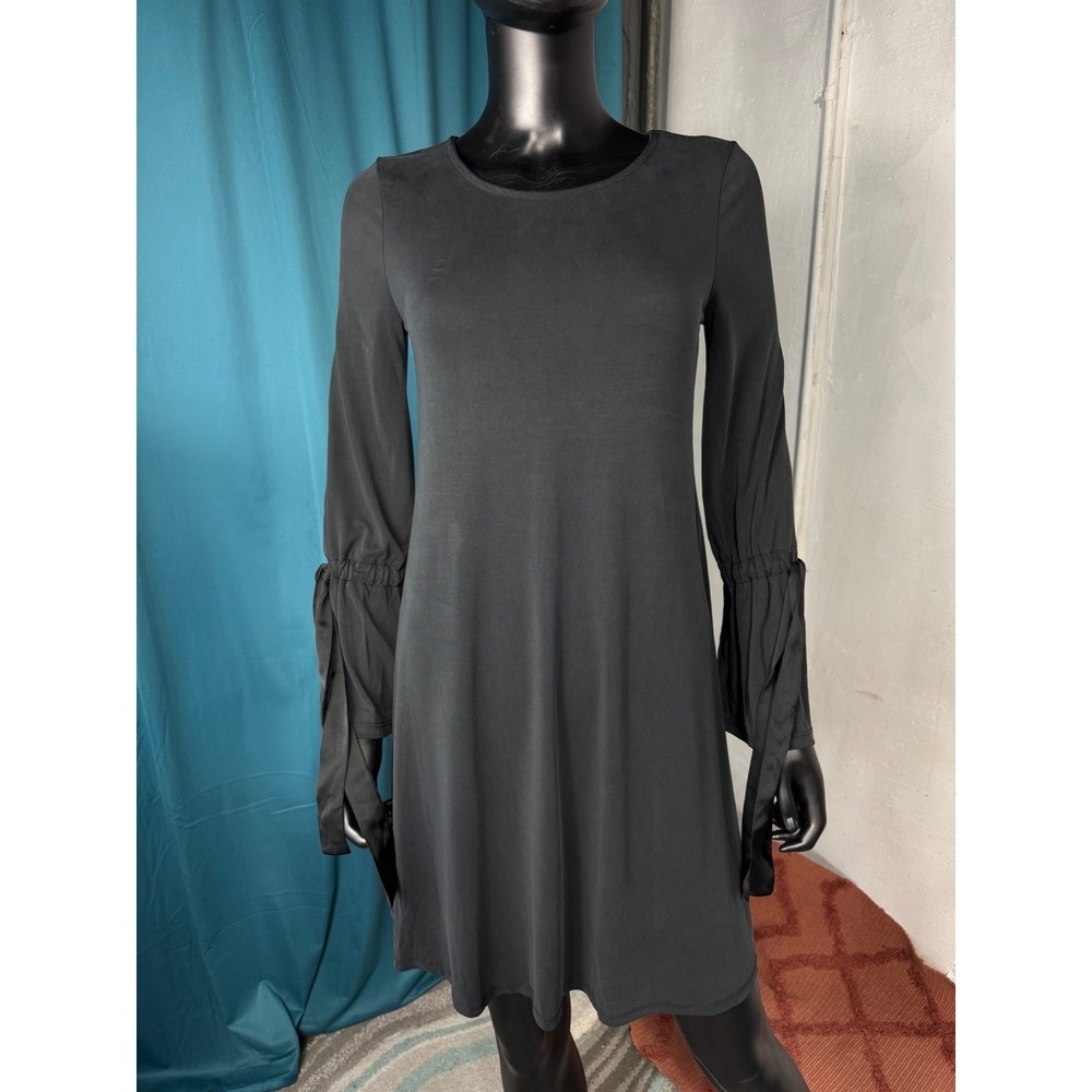 Cupio Black Long‎ Sleeve Tie Sleeve A-Line Dress Women's S/P